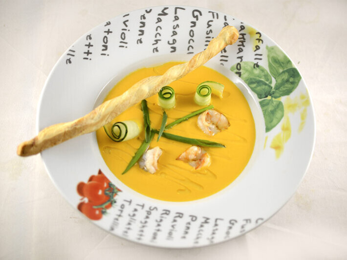 Крем-суп сливочный с креветками