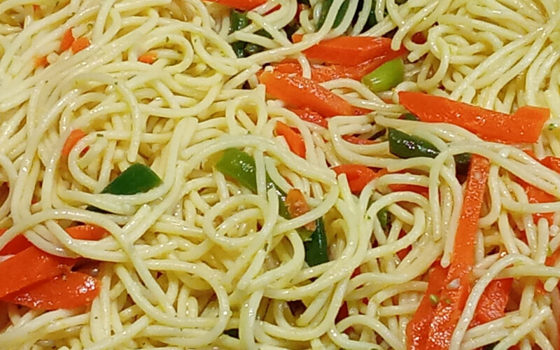 Спагетти с овощами