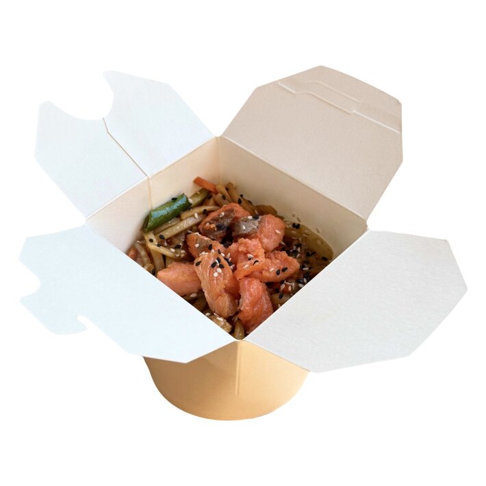 Wok с семгой