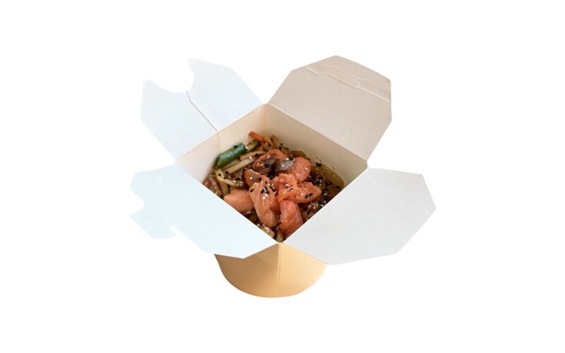 Wok с семгой