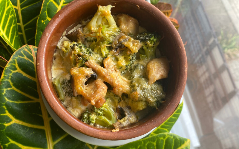 Горшочек с курицей и брокколи