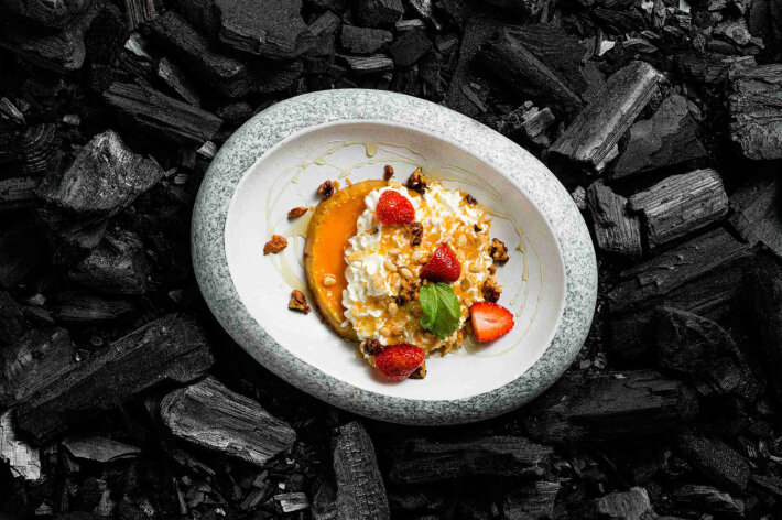 Крем маскарпоне с тыквой и хрустящей крошкой