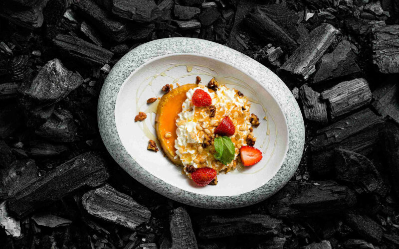 Крем маскарпоне с тыквой и хрустящей крошкой