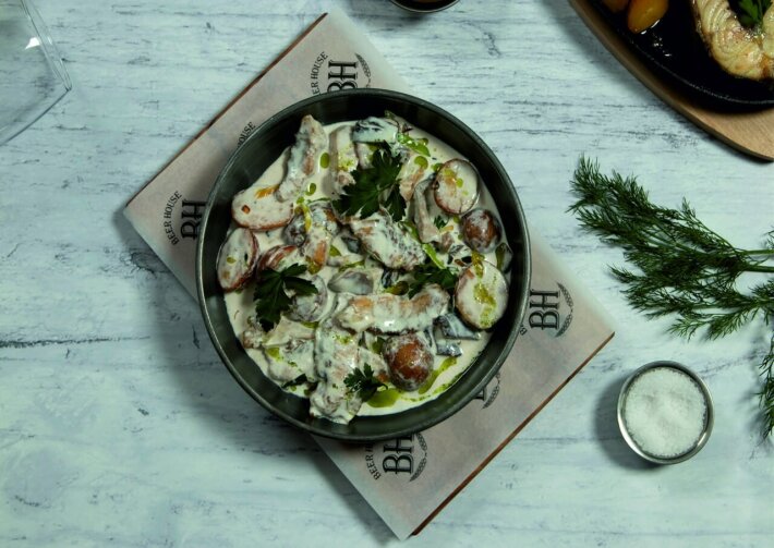 Фиш строганов из сома