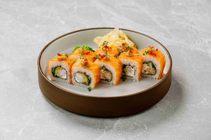 С лососем и Эби темпура