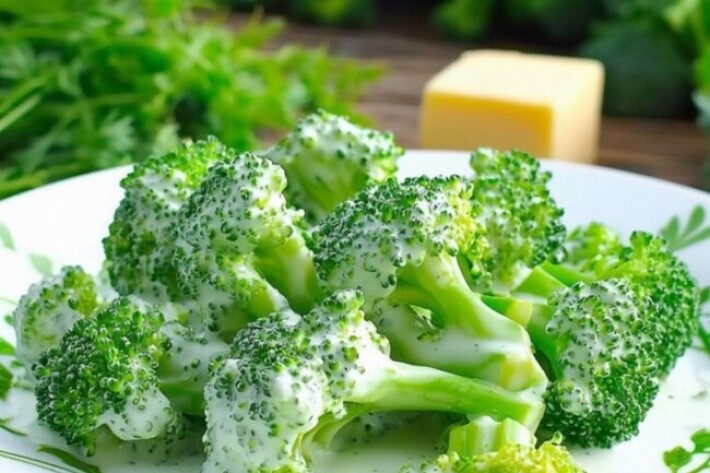 Брокколи в сливочном соусе