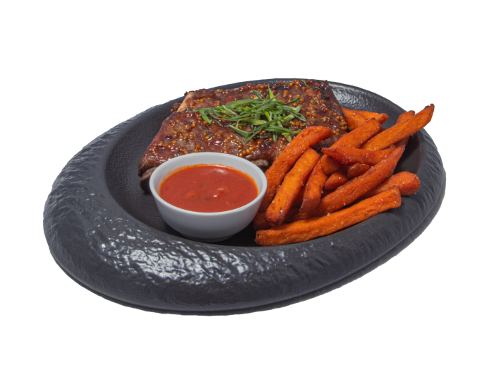 Ребра с бататом фри