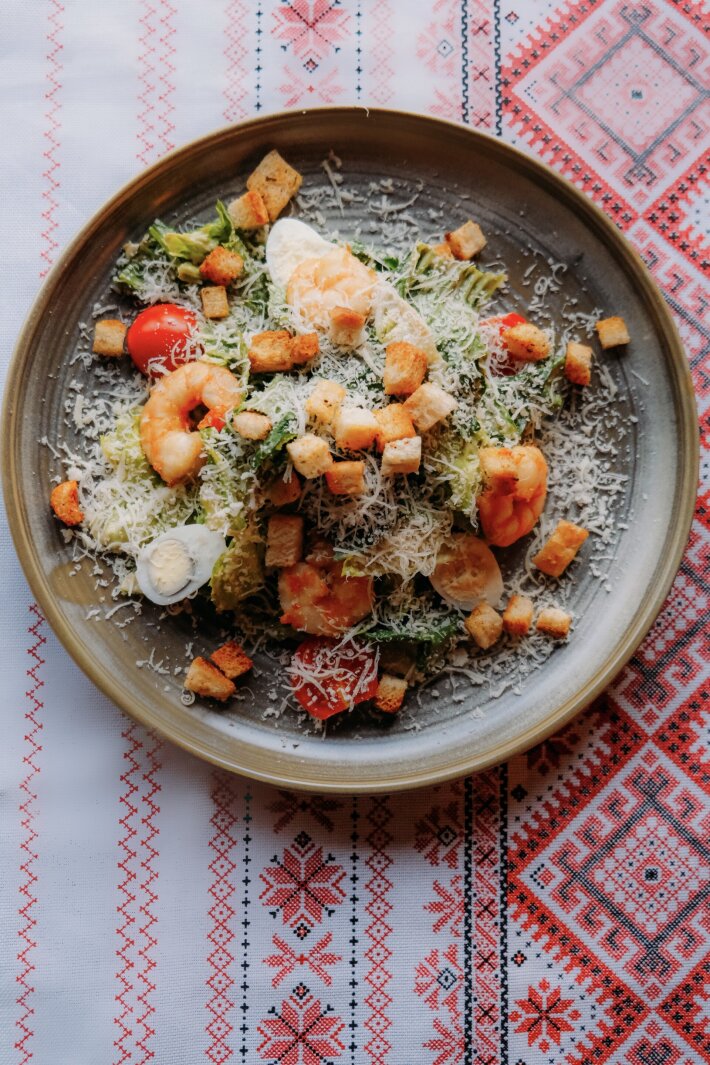 Зеленец с креветками