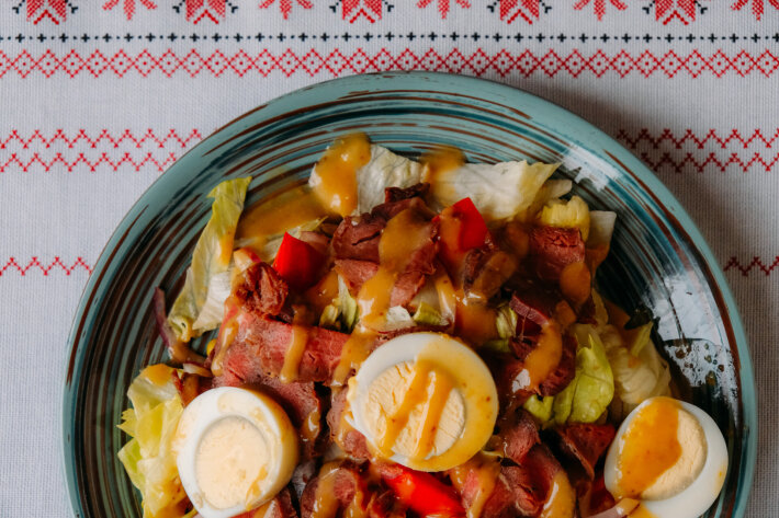 Салат с говядиной