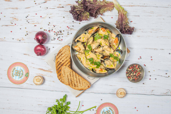 Ассорти мидий в сливочном терияки