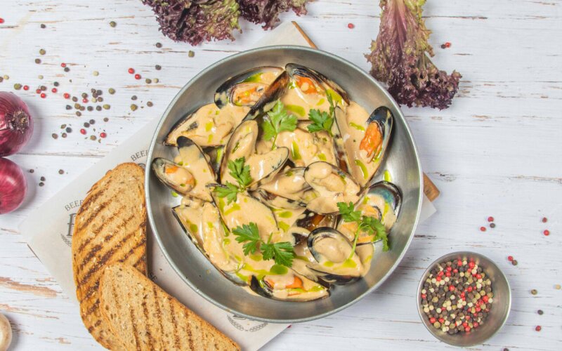 Ассорти мидий в сливочном терияки