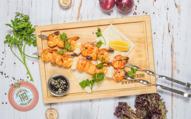 Морепродукты на мангале