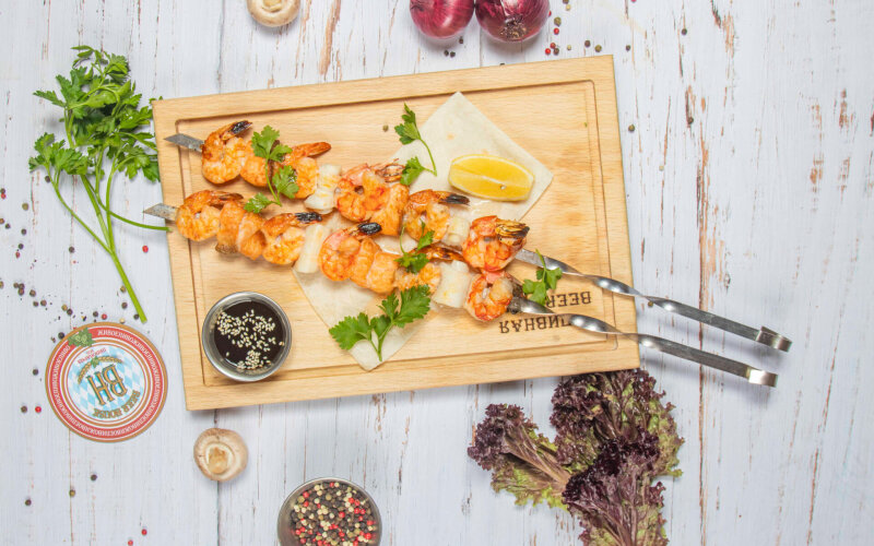 Морепродукты на мангале