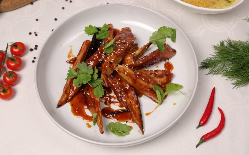 Баклажаны жареные с ореховым кремом