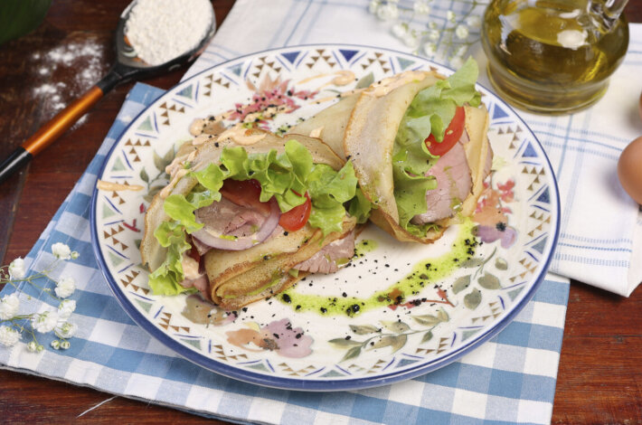 Блины с ростбифом