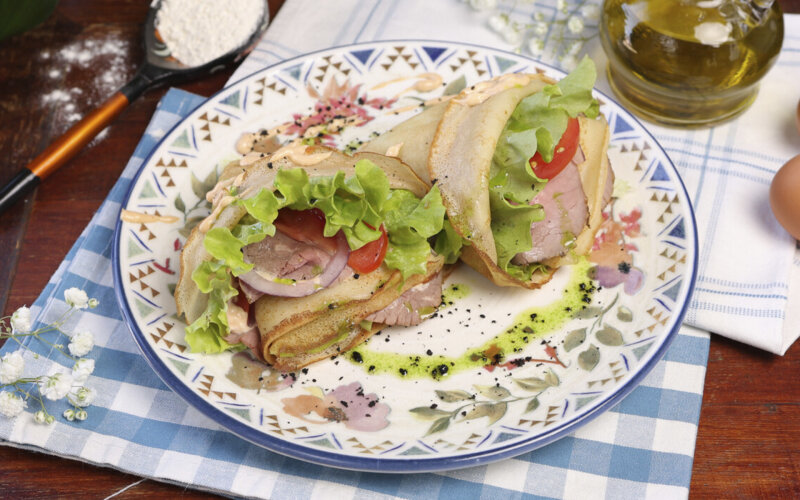 Блины с ростбифом