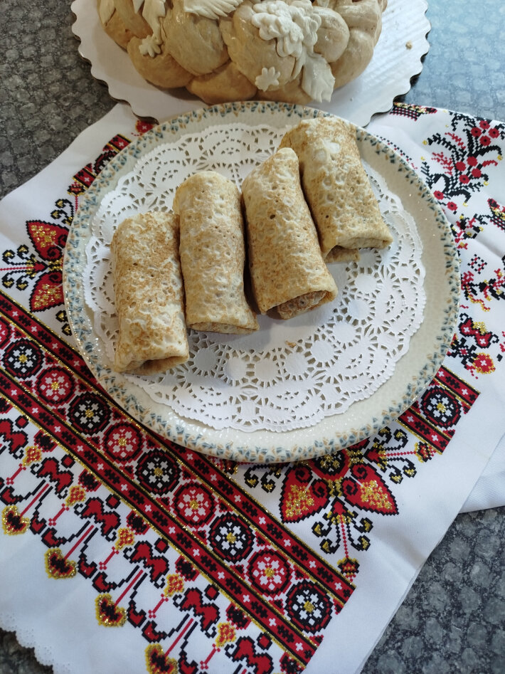 Блин с ветчиной и сыром