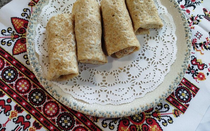 Блин с ветчиной и сыром