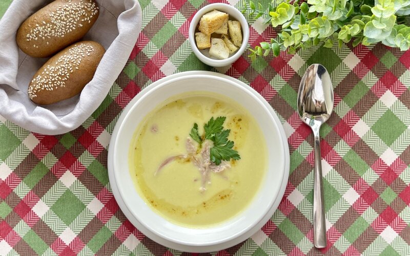 Овощной суп-пюре с индейкой