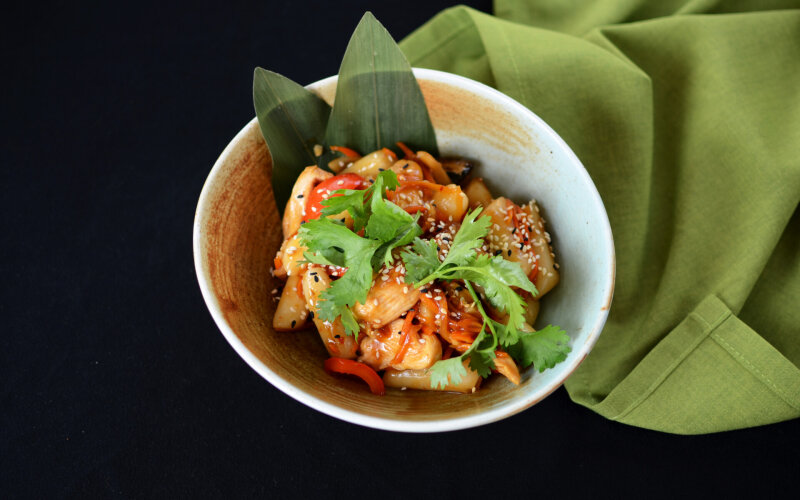 Токпокки с курицей