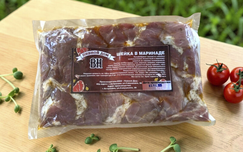 Шашлык из свиной шеи (сырой)