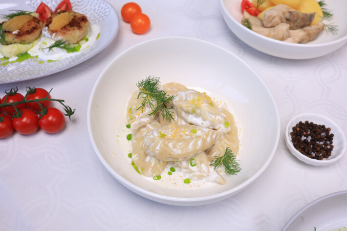 Пельмени из осетрины