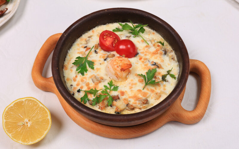 Жюльен с морепродуктами